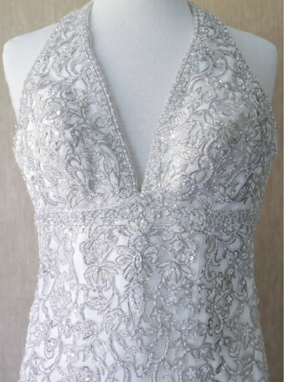 Allure Bridals Beaded Halter Bridal Top Separates | Wedding Gown Top | Size 4